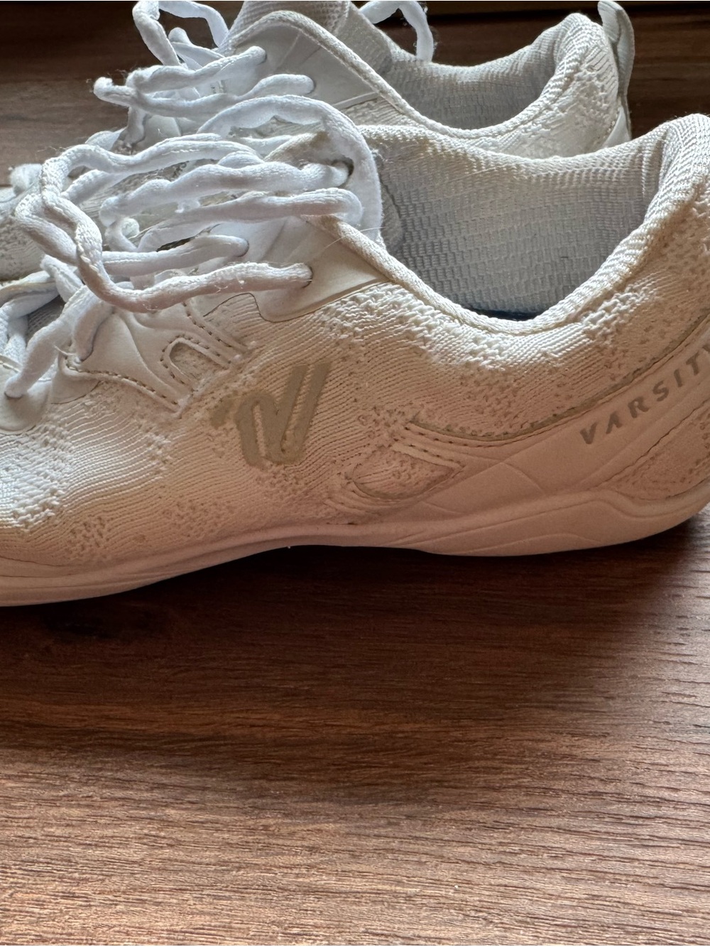 Varsity Women’s White Knit Lace-Up Sneakers